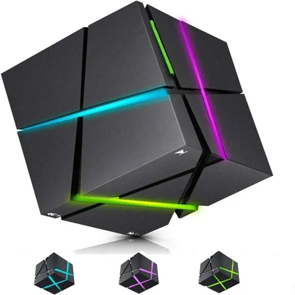 Cube Bluetooth Speakers with Colorful LED Light
