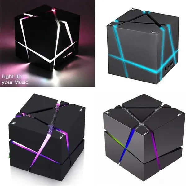 Cube Bluetooth Speakers with Colorful LED Light
