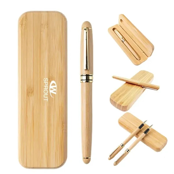 Bamboo Ballpoint Pen Set