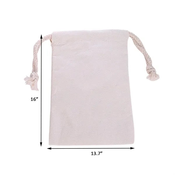 Large Polyester-Cotton Drawstring Bag