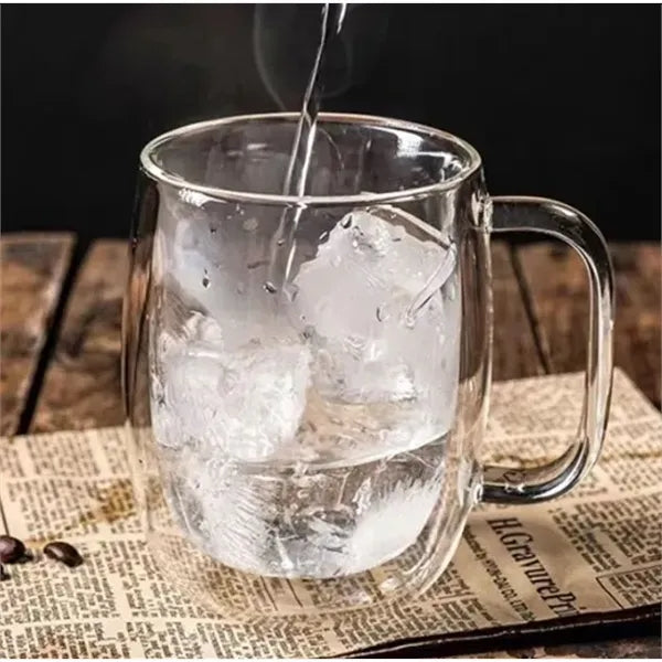 14 Oz Double-Walled Glasses w/ Bamboo Lid