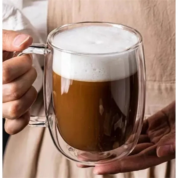 14 Oz Double-Walled Glasses w/ Bamboo Lid