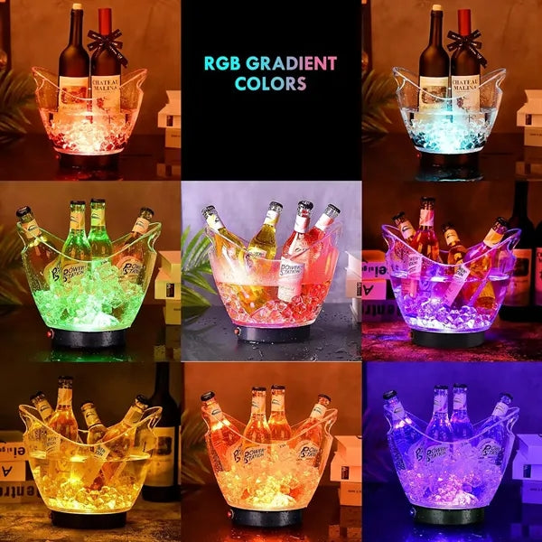 Auto Color Changing LED Champagne Ice Bucket