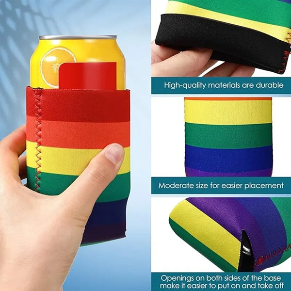 LGBT Rainbow Can Cooler Beer Sleeves
