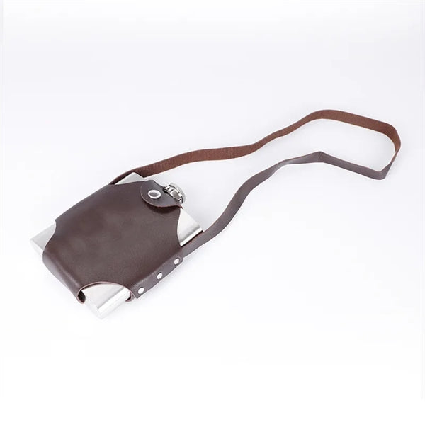 17 oz leather case 304 stainless steel wine flask