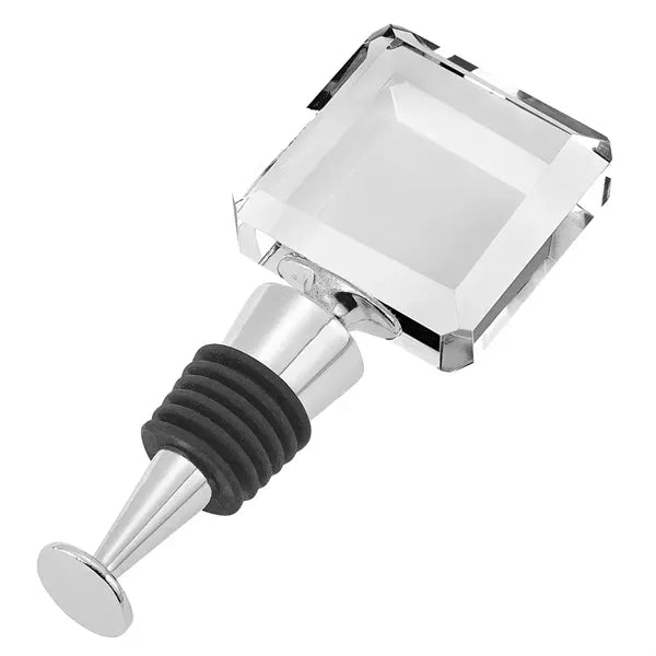 Square Etched Crystal Wine Stopper