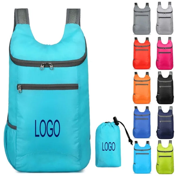 Foldable Carry-On Backpack w/ Drawstring Pouch
