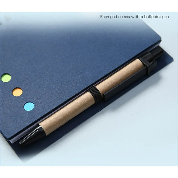Lined Spiral Notebook Kraft Paper Cover with Pen In Holder