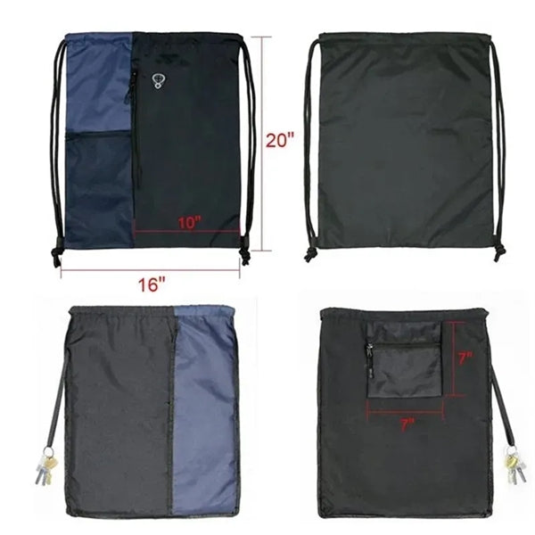 Sports Gym Drawstring Backpack Bags With Earphone Hole