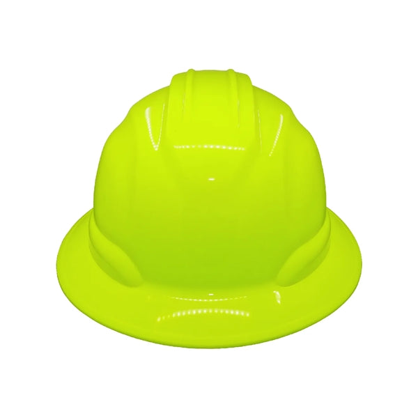 Hi-Vis Yellow/Green Unvented Full Brim Style Hard Hat