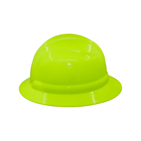Hi-Vis Yellow/Green Unvented Full Brim Style Hard Hat