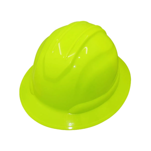Hi-Vis Yellow/Green Unvented Full Brim Style Hard Hat