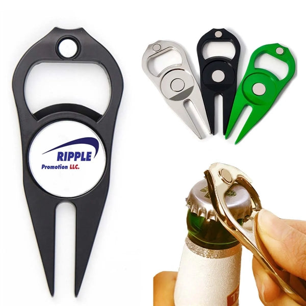 Zinc Alloy Golf Supplies Fork And Green Wedge Opener