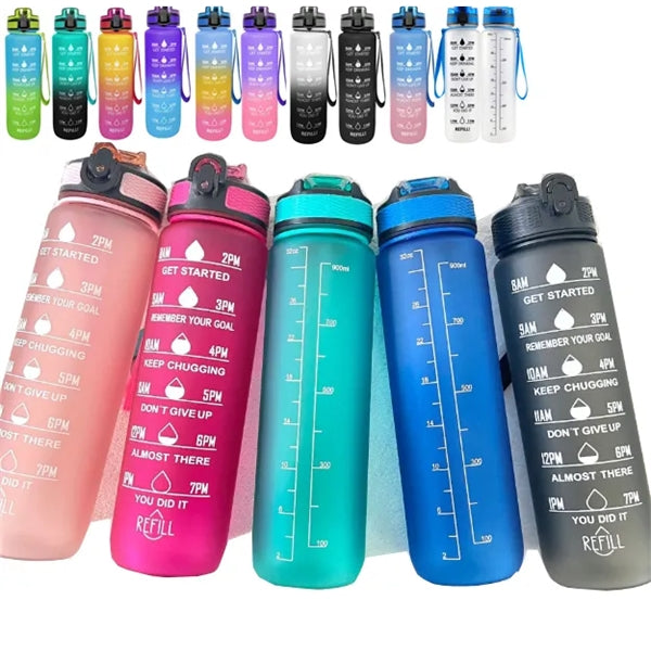 32 Oz Time Marker Water Bottle with Lanyard