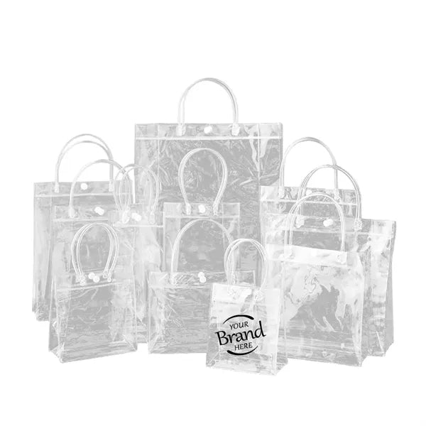 Clear PVC Plastic Gift Bags With Handle
