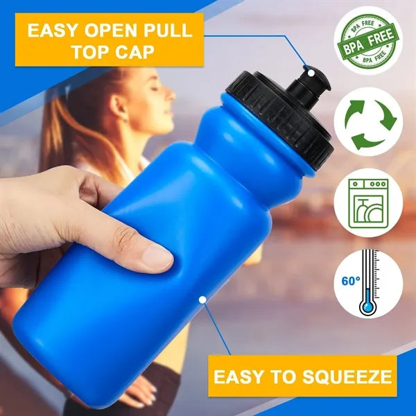 20 OZ Sports Squeeze Water Bottles For Cycling