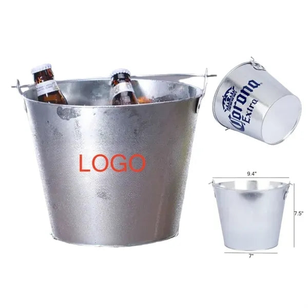 5 Liter Galvanized Metal Ice Bucket