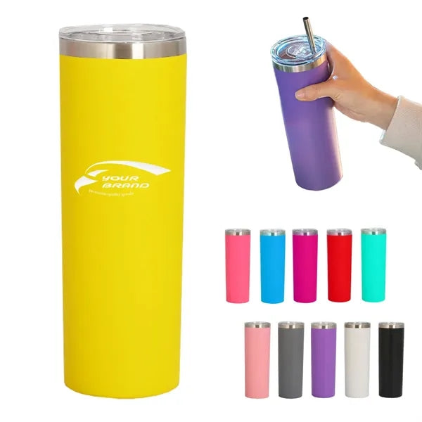 20oz Insulated Skinny Stainless-Steel Tumbler with Straw