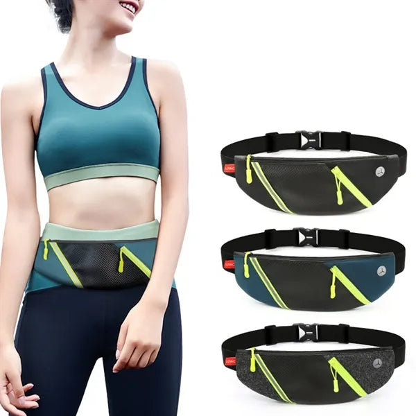 Lycra Slanted Zipper Pocket Elastic Waist Bag