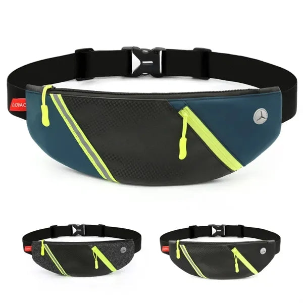 Lycra Slanted Zipper Pocket Elastic Waist Bag