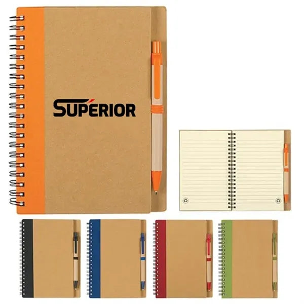 Lined Spiral Notebook with Pen