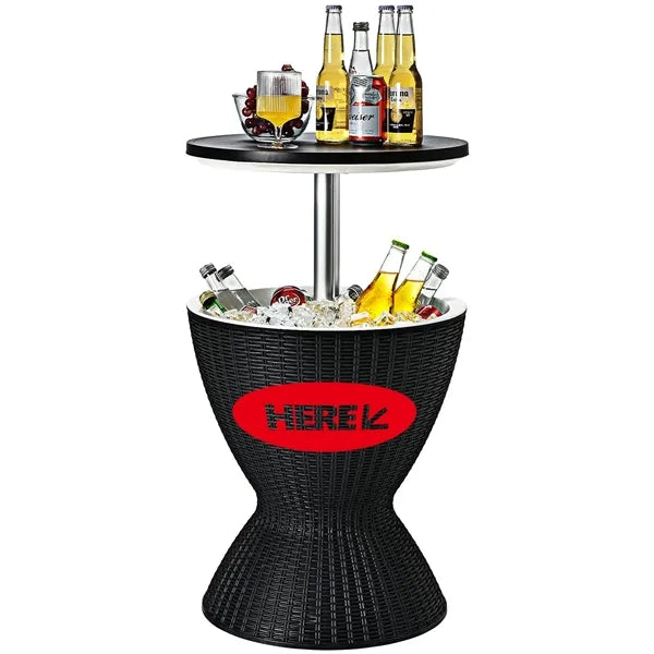 Rattan Style Outdoor Cocktail Patio Bar Tables