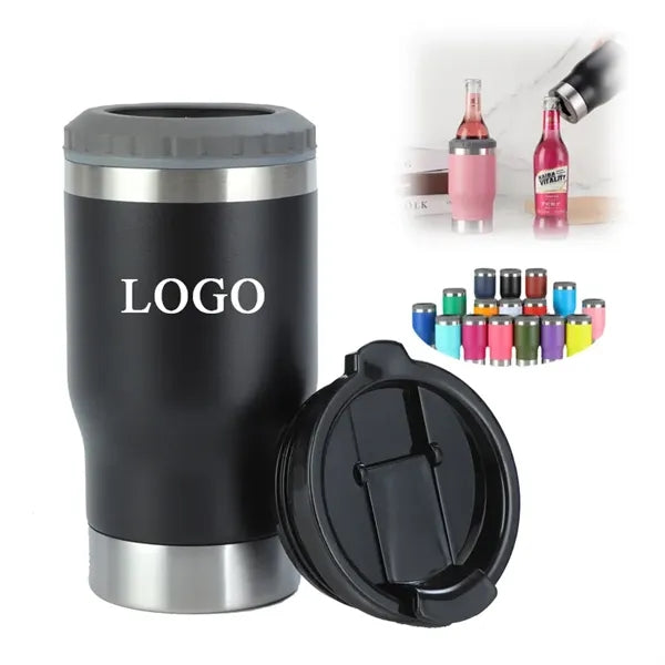 14oz 4-in-1 Stainless Steel Can Holder With 2 Lids
