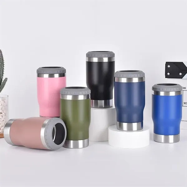 14oz 4-in-1 Stainless Steel Can Holder With 2 Lids
