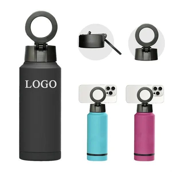 26oz Insulated Water Bottle with Phone Holder&Storage space