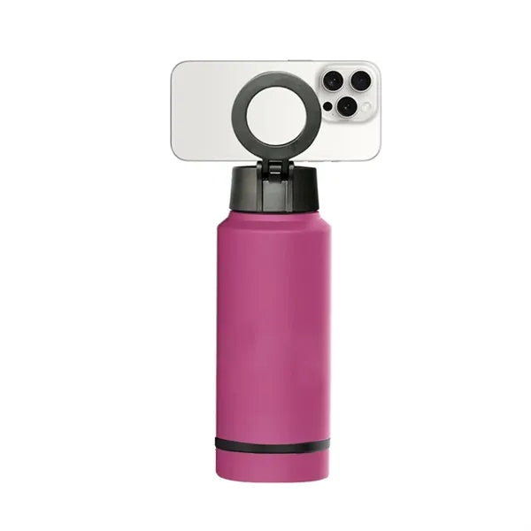 26oz Insulated Water Bottle with Phone Holder&Storage space