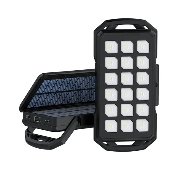 Outdoor Portable Solar Power Bank Charger With Camping Lamp