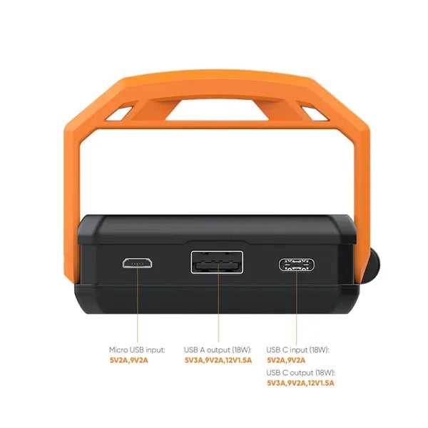 Outdoor Portable Solar Power Bank Charger With Camping Lamp