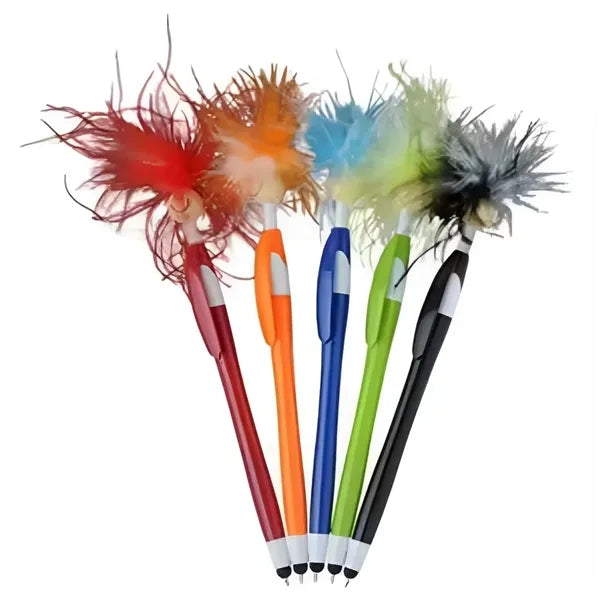 Funny Smiley Stress Relief Feather Stylus