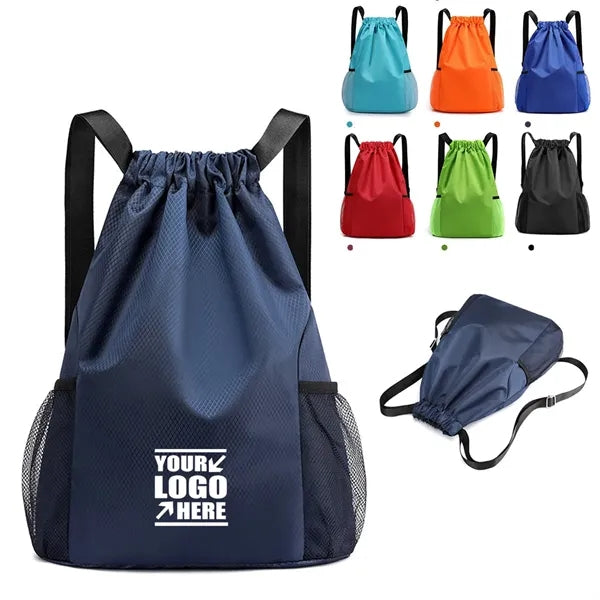 Drawstring Backpack With Pocket
