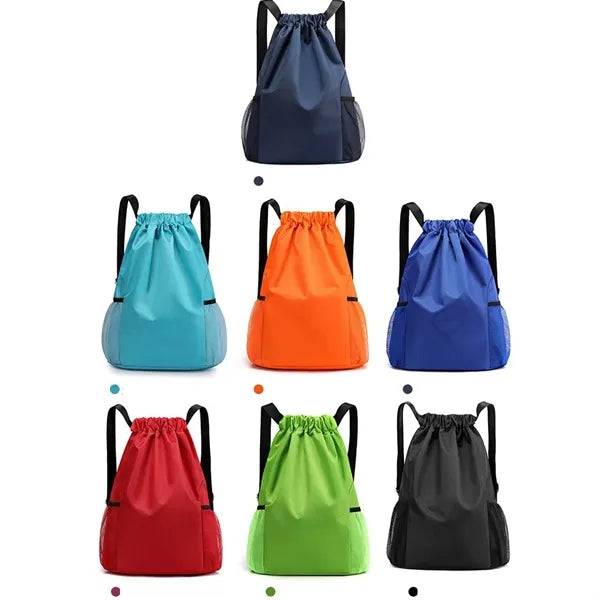 Drawstring Backpack With Pocket