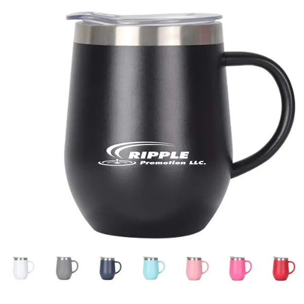 12 oz Stainless Steel Wine Tumbler Coffee Mugs with Lid