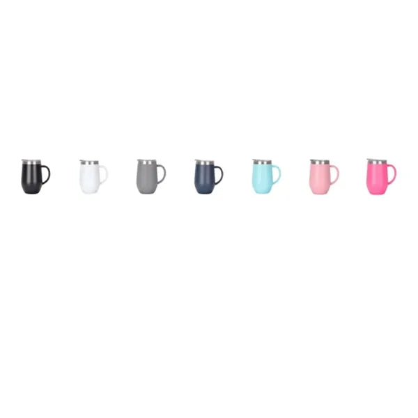 12 oz Stainless Steel Wine Tumbler Coffee Mugs with Lid
