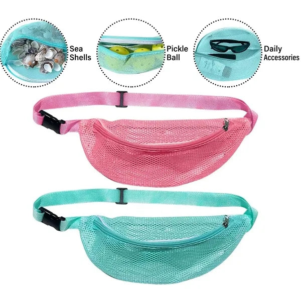 Adjustable Nylon Beach Waist Crossbody Mesh Bag