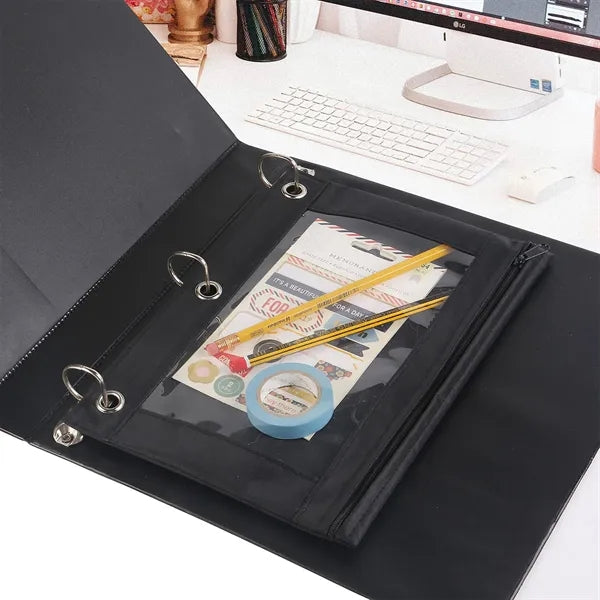 Pencil Pouches For 3 Ring Binder With Smooth Zipper