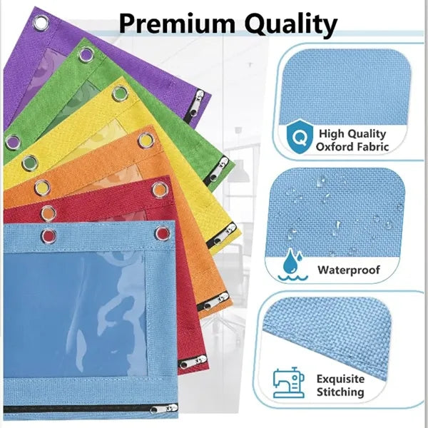 Pencil Pouches For 3 Ring Binder With Smooth Zipper