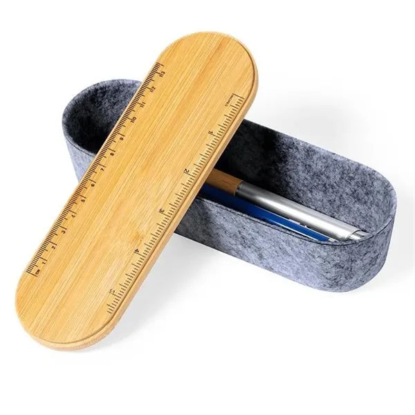 Recycled Felt Bamboo Pencil Case