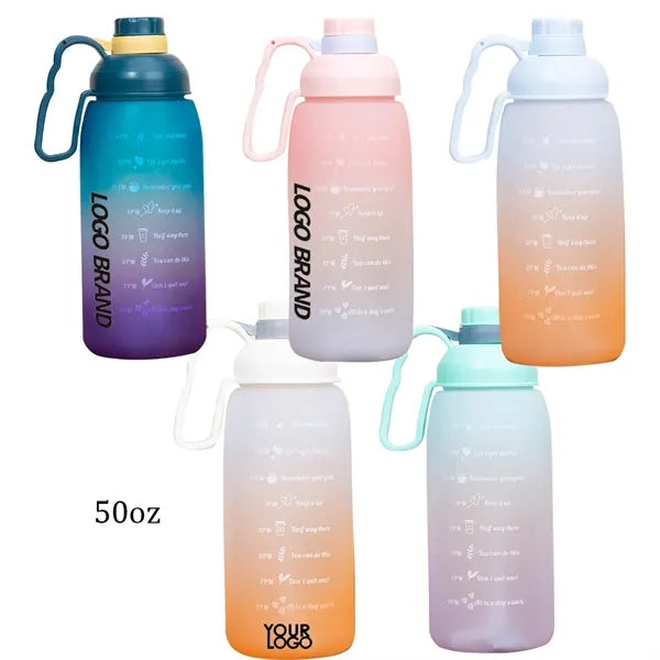 Half Gallon 60 oz. Time Water Jug Bottle With Handle