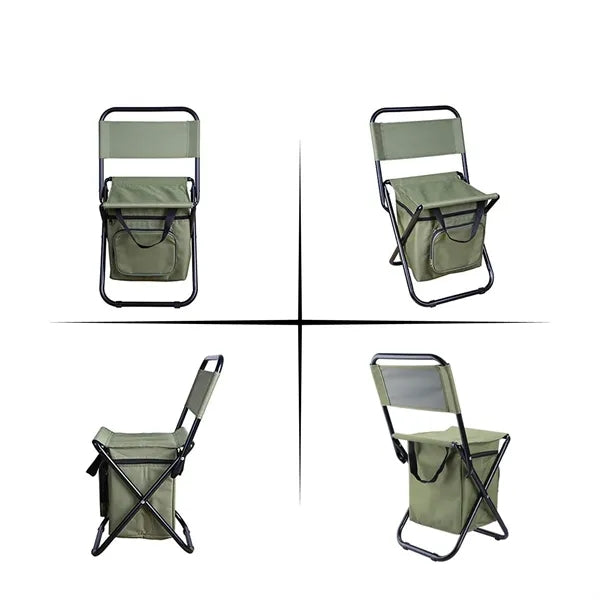 Foldable Camping Chair With Cooler Bag
