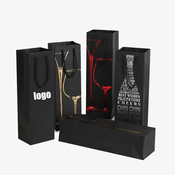 Black Card Red Wine Bag Gift Packing Carry