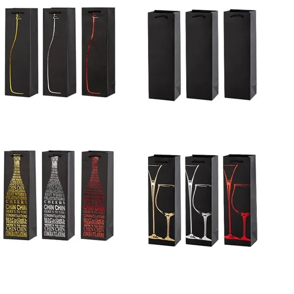 Black Card Red Wine Bag Gift Packing Carry