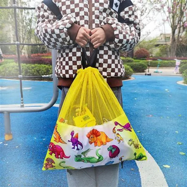 Color Printing Beach Mesh Drawstring Backpack