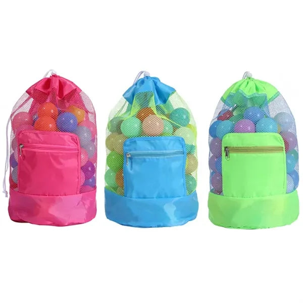 Collapsible Beach Mesh Drawstring Backpack