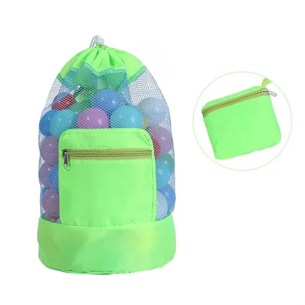 Collapsible Beach Mesh Drawstring Backpack