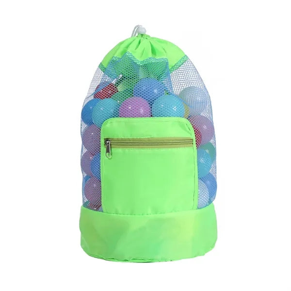 Collapsible Beach Mesh Drawstring Backpack