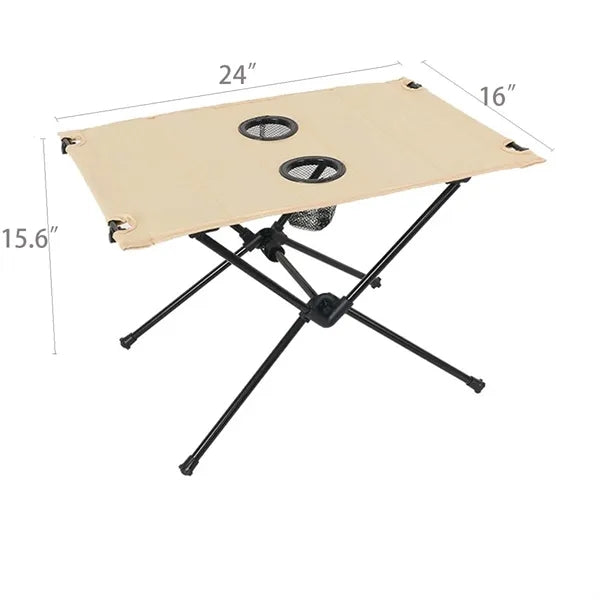 Folding Compact Camping Table with 2 Cup Holders